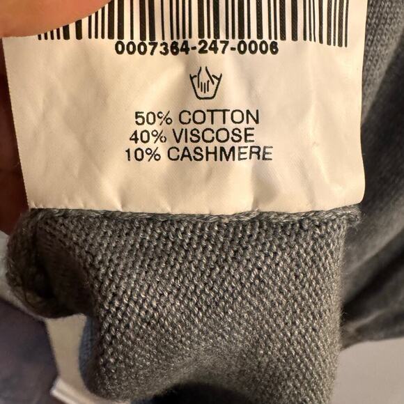 Barbour Cashmere Cotton Crew Neck Sweater Size XS Gray Made in Scotland - Picture 6 of 7